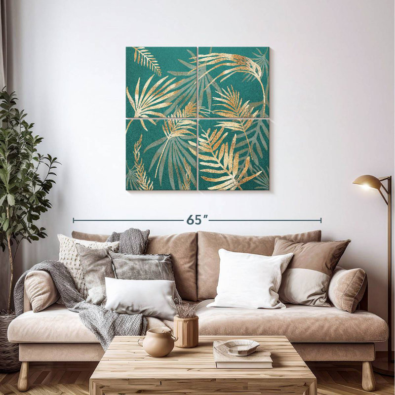 Harnek Glam Leaves Teal V