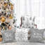 Ensemble de 4 housses de coussin blanches et grises de Noël 18 x 18, housses de coussin décoratives en forme de flocon de neige gris d'hiver de 18 pouces pour chambre à coucher