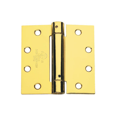 4 in. x 4 in. Full Mortise Spring Squared Hinge with Non-Removable Pin