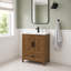 Meuble-lavabo de 76 cm avec lavabo en céramique et rangement dissimulé (sans robinetterie) - Brun-1869364595-1869375472