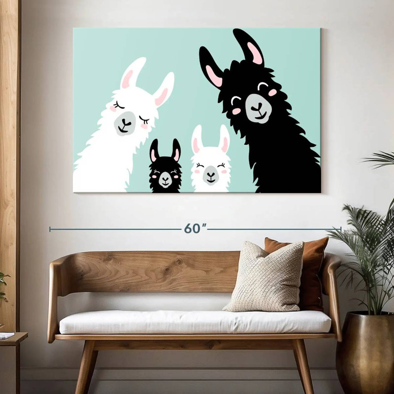 Brampt Fun Llamas, 34" H x 51" W