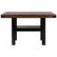 Ensemble de salle à manger 7 pièces, avec table rectangulaire, sièges rembourrés beiges et chaises de table esthétiques en chêne manguier noir, style industriel
