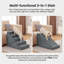 2-in-1 5-Step Foldable Dog Stairs, Convertible Pet Stairs Ramp, Height Adjustable Cat Ladder for Bed Sofa, Waterproof Pet Stairs With Anti-Slip Designs, No Assembly, Suitable Small & Senior Dog, Dark Grey