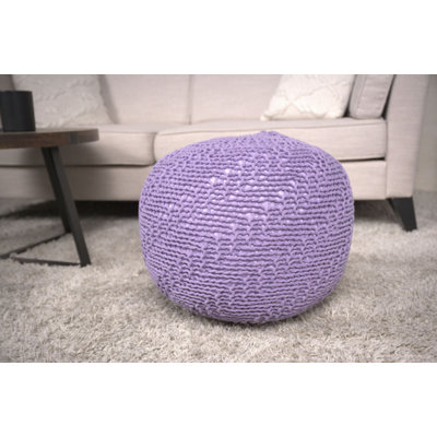 Pouf rond en coton Bordeaux