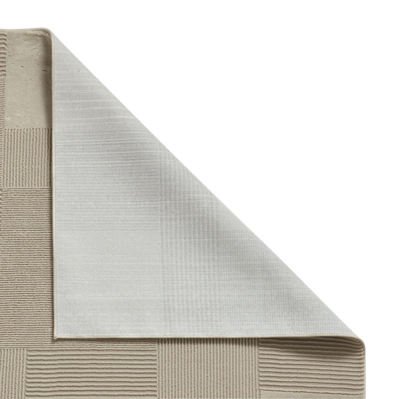 Taylani Rectangle Geometric Washable Area Rug, Beige, Rectangle 80 x 150 cm