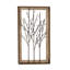 Décoration murale avec cadre en bois brun et arbre en métal