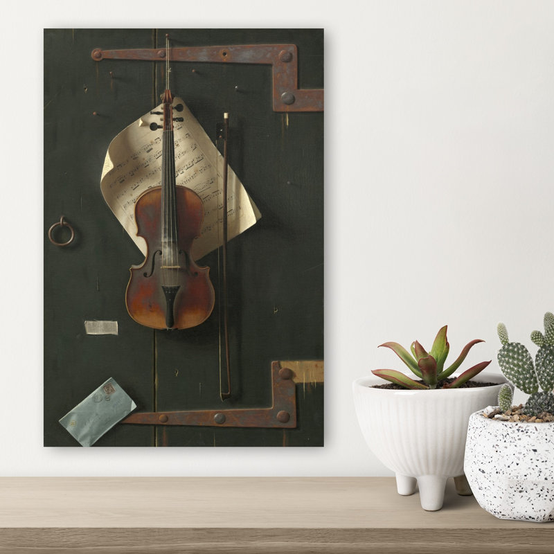 The Old Violin Classic Abstract Contemporary Spring Wall Art Print 1 Piece Wrapped Canvas Wall Art, 45.72cm H x 30.48cm W