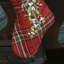 Tartan Mistletoe Embroidered Christmas Stocking
