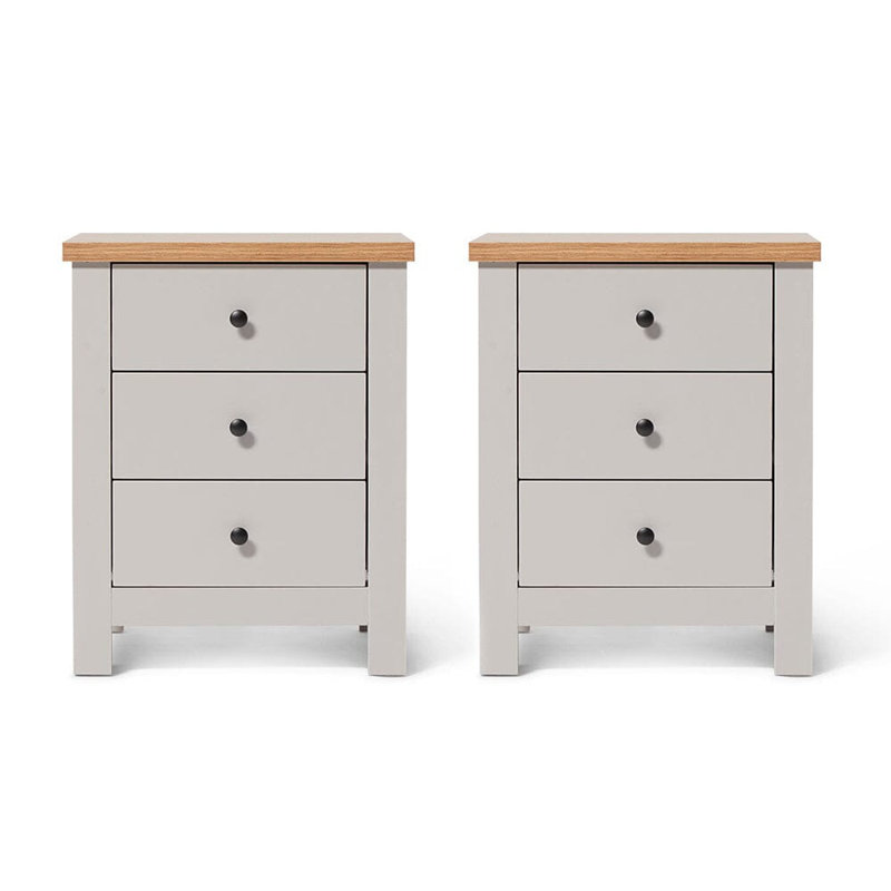 Maryhannah 2 Door Manufactured Wood Wardrobe, Stone Grey