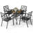 Jayc 4 - Person Steel Patio Dining Set Umbrella Hole Included Square Table