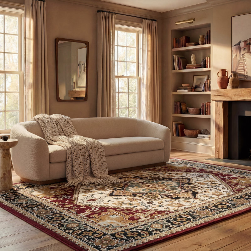 Tapis oriental en laine touffeté à la main Wahcheechee, Rectangle 8 pi x 10 pi