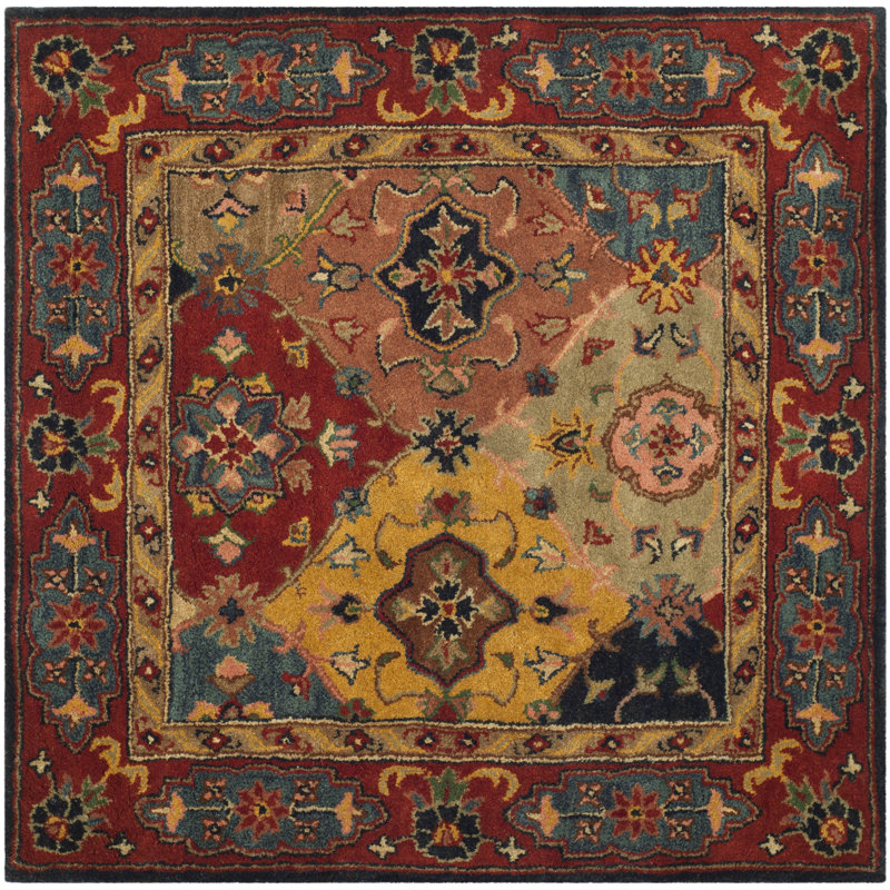 Balthrop Hand Tufted Wool Oriental Rug, Square 8'