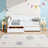 Twin Size Solid Pine Wood Sleeper Sofa Bed with 2 Hidden Storage Drawers, White - Space-Saving Daybed for Guest or Small Rooms-251568226