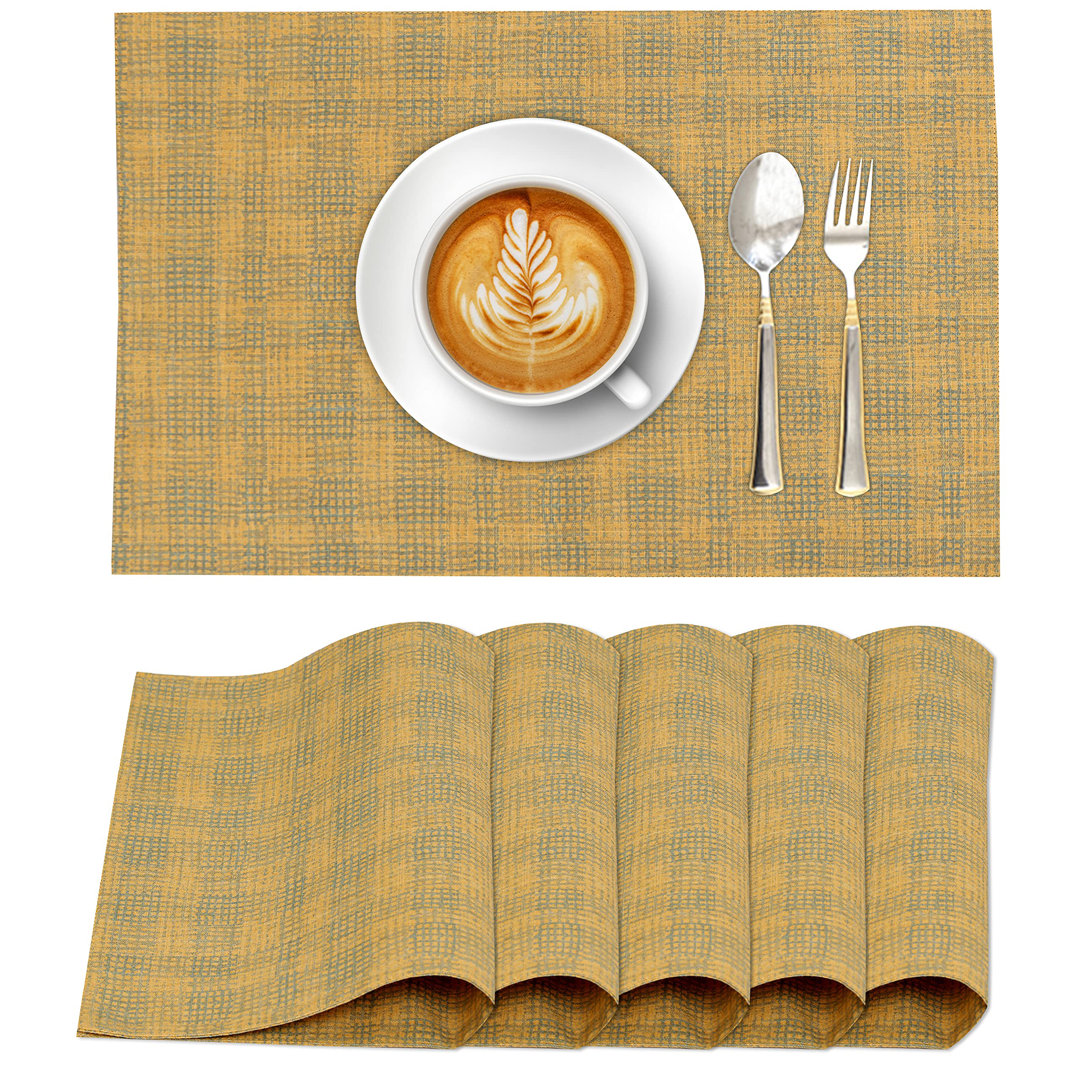 Dining Table Rectangle Placemats 100% Cotton Multi Pattern 13x19 Inches (Set of 6) Ruvanti 
