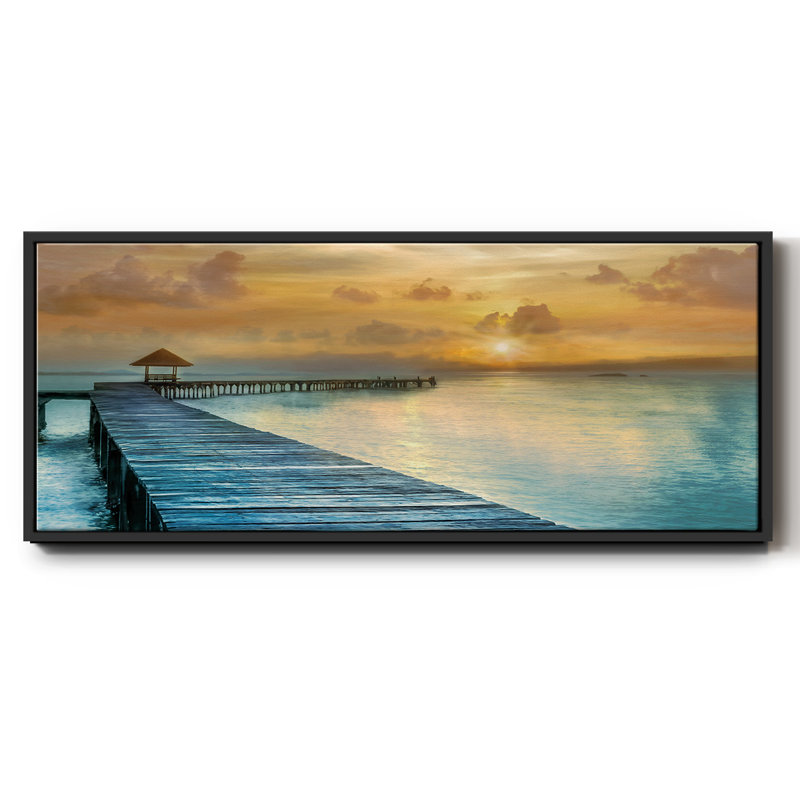 Island Time- Framed Canvas, 20" H x 50" W