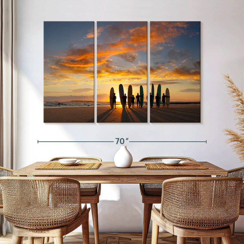 Gillard Malibu Sunrise Surfers, 42" H x 65" W