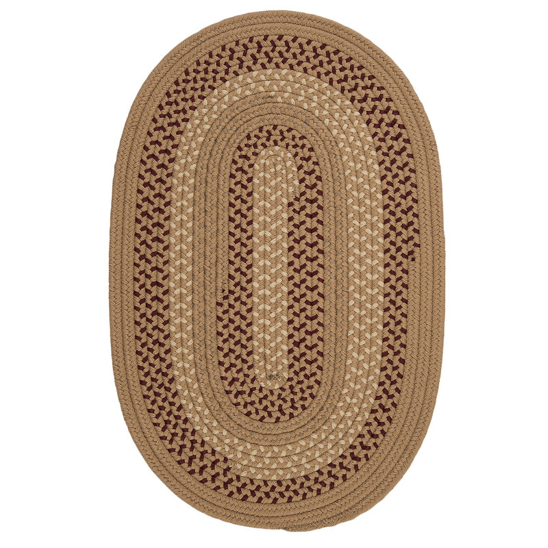 Tapis réversible intérieur / extérieur Omaha - taupe, Ovale 4 pi x 6 pi