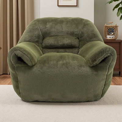 Bean Bag Chair, Comfy Bean Bag Sofa With Back Support, Faux Fur Bean Bag Chair For Adults And Kids, Stuffed Floor Sofa For Living Room, Bedroom, Apartment