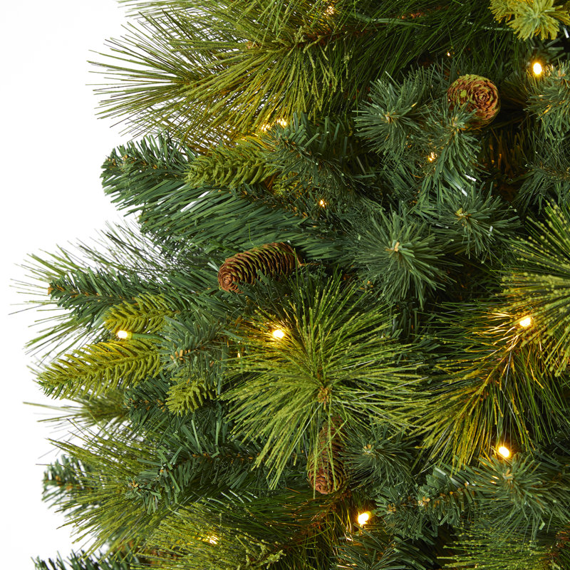 Lighted Artificial Pine Christmas Tree, 6.5' H