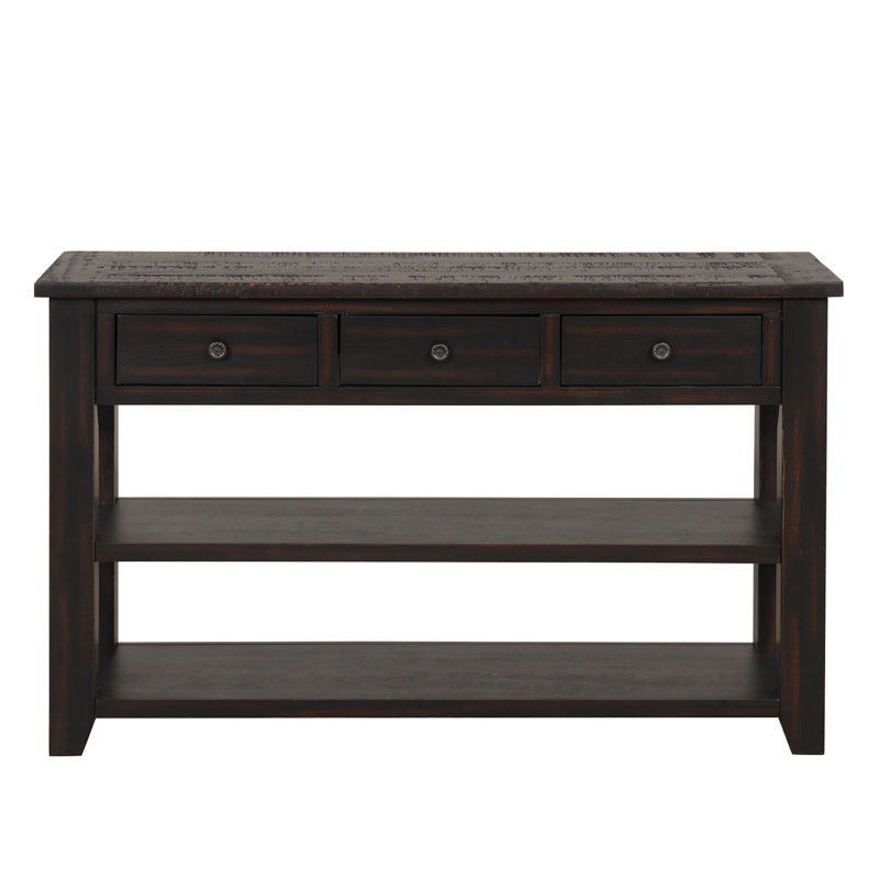 48'' Solid Pine Wood Top Console Table