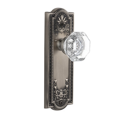 Grandeur Parthenon Plate Double Dummy with Chambord Crystal Door Knob
