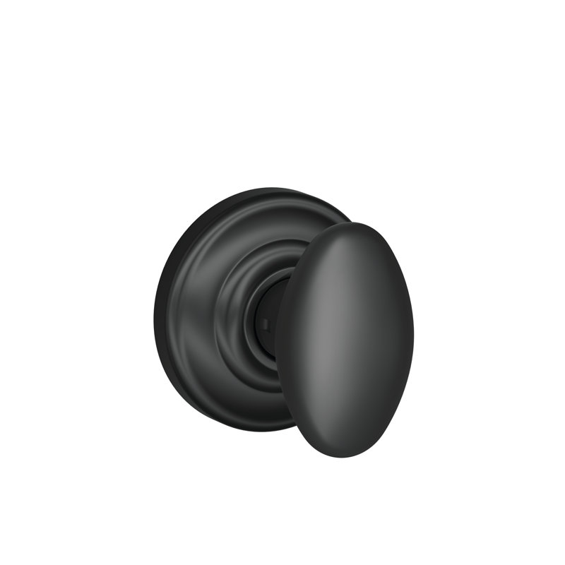 Siena Knob with Andover Trim Non-Turning Lock, Matte Black