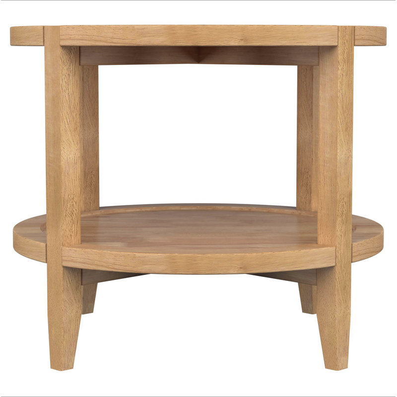 Isbell Maple Brown Round Solid Wood Side End Table
