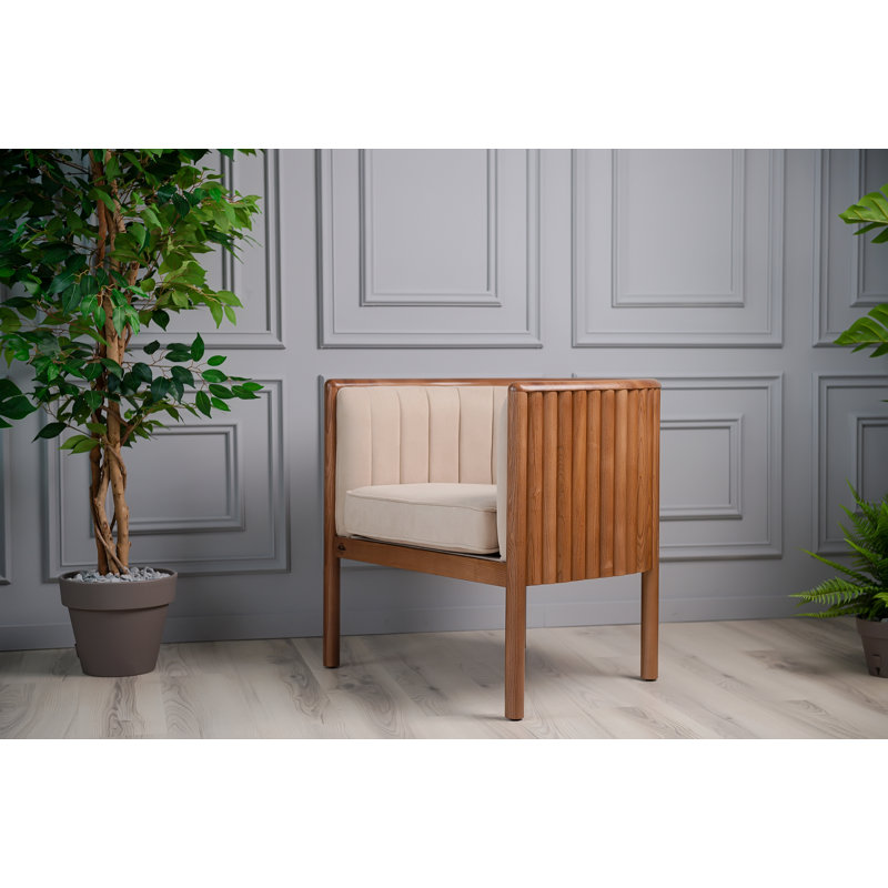 Fauteuil demi-tonneau en coton 31,5 po Charents