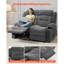 Canapé inclinable avec causeuse, canapé inclinable manuel avec chauffage et massage, canapé inclinable en velours côtelé avec ports USB, porte-gobelets et sacs de rangement latéraux, causeuse double pour le salon, gris
