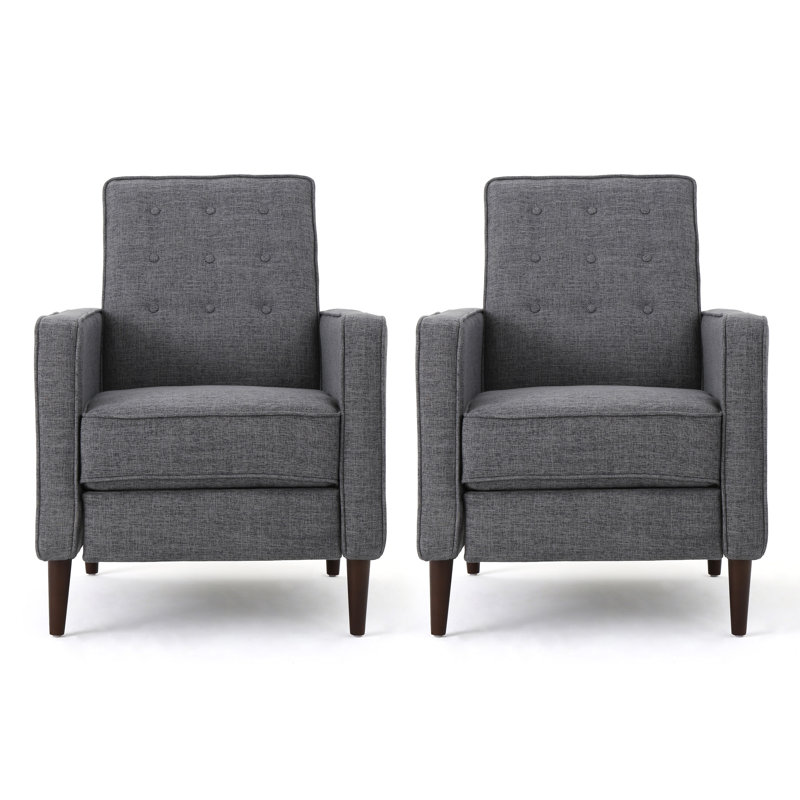 Upholstered Recliner, Gray 100% Polyester
