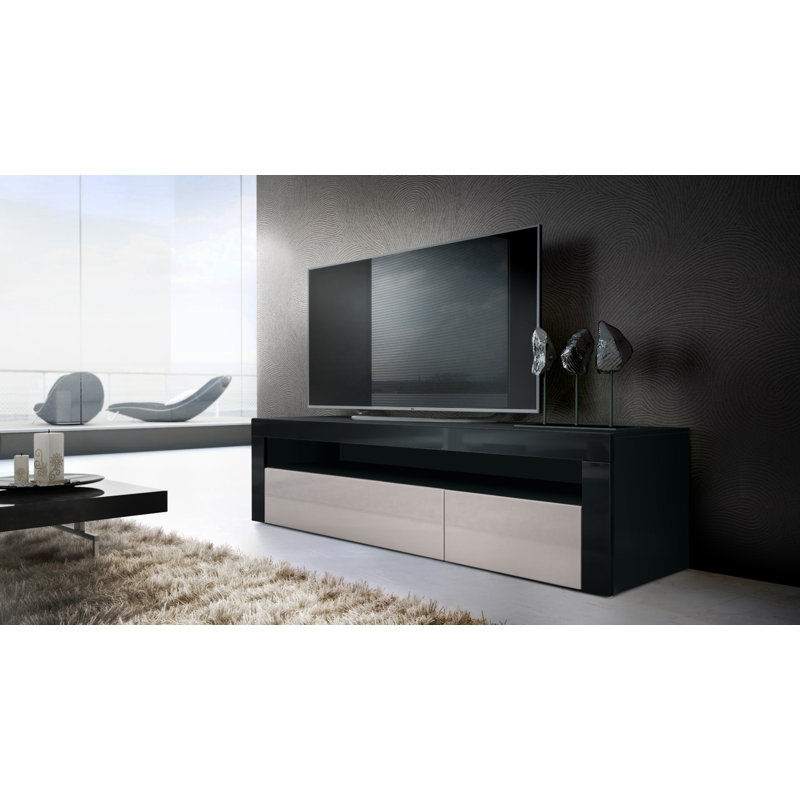 Kneeland Unfinished TV Stand for TVs up to 70", Sand Grey
