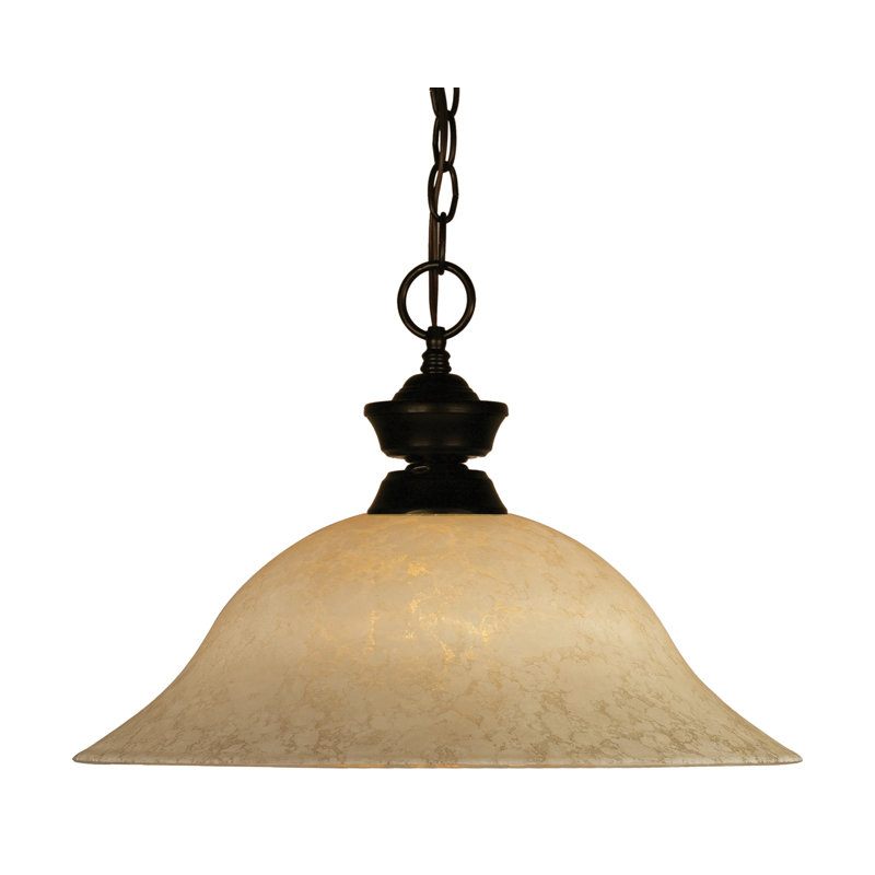 Luminaire suspendu en forme de cloche à 1 lumière Biller, Bronze