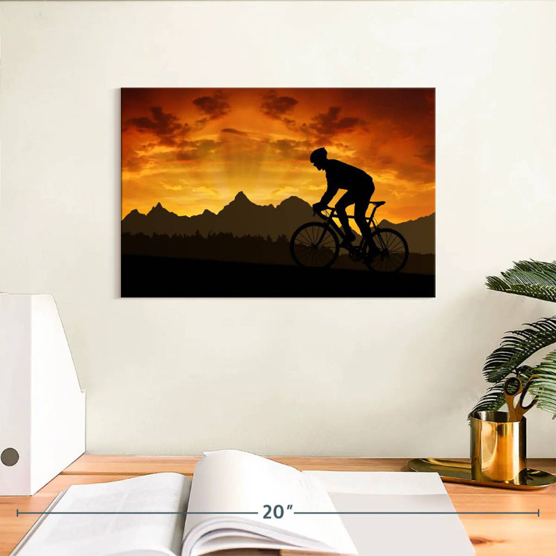 Senne, coucher de soleil à vélo, H 8 po x l 12 po