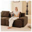 Canapé modulaire en forme de L de 153 po en velours côtelé brun avec repose-pieds mobile, siège profond à 4 places avec design capitonné et aucun assemblage requis pour le salon-1119957044-1119957192