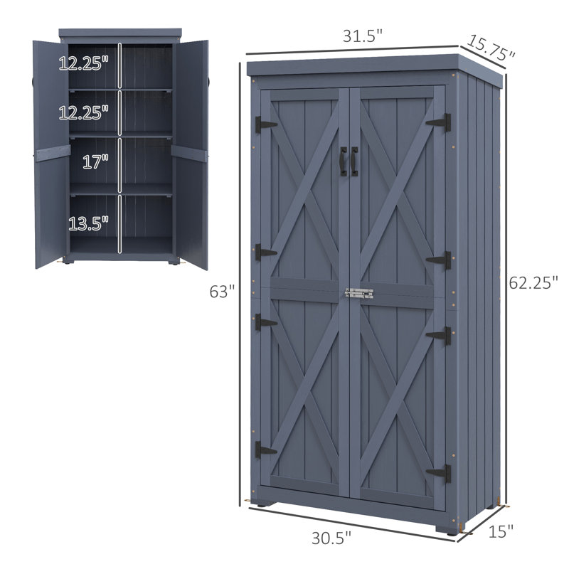 Denise Tool Shed,wood, Gray