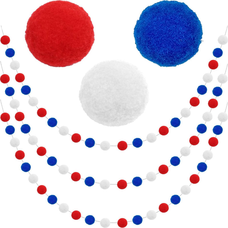Fausse couronne de 5,6 po, Blanc / Bleu / Rouge