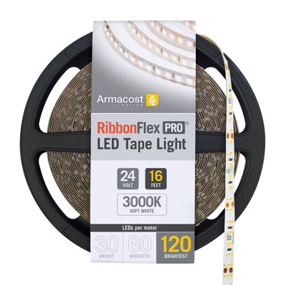 RibbonFlex Pro, 24V, 3000K, 120LED / M, IP20, bande de lumière sous l'armoire 5M