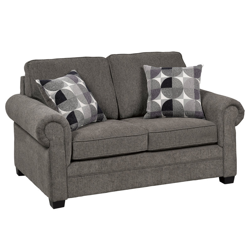 Canapé en tissu Belford, kaki, Brun, 2, H 38 po x l 62 po x P 39 po