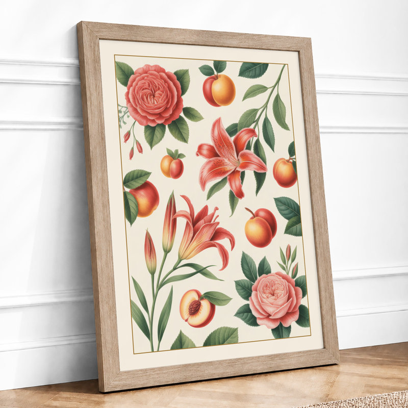 Scattered Botanicals Botanical - Framed Print, A1 - 84.1 x 59.4 cm, Oak