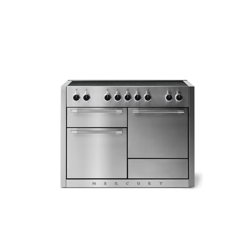 AGA Mercury 48"W. 6 Cu.Ft. Freestanding Induction Convection Range with Brushed Nickel Trim, Induction, Stainless Steel