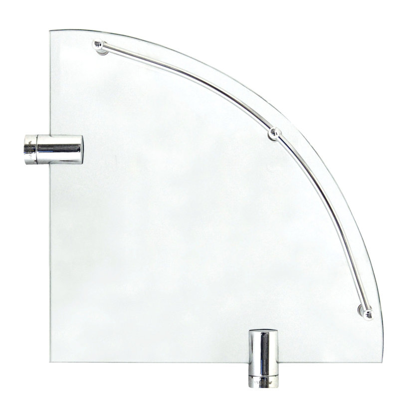 Azah Triangle Corner Shelf, Polished Chrome