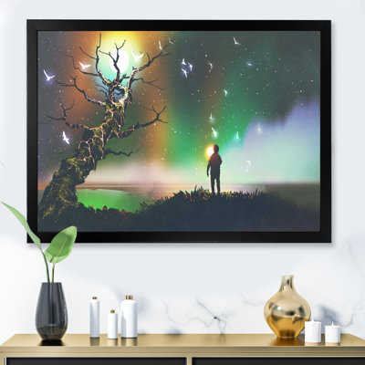 Jeu vidéo «Tree Path To Galaxy», œuvre d'art moderne sur toile