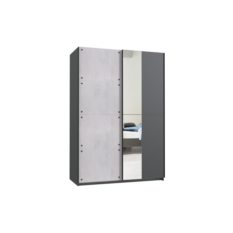 Aneesia 2 Door Manufactured Wood Wardrobe, 198cm H x 135cm W x 65cm D