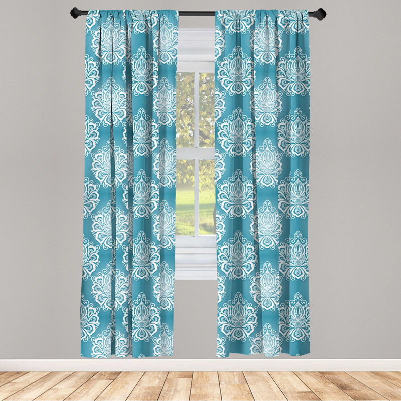 Damask Semi-Sheer Rod Pocket Sliding Panel, 28" x 63"