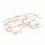 Canapé d'angle en U quatre places avec deux poufs-305967514