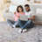 Area Rug Synthetic Fiber Stain Resistant Non-Shedding Traditional Ivory Grey Medium 5' x 7'-129019731