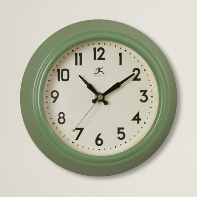 Retro Round Aluminum Wall Clock 8.5 Inches