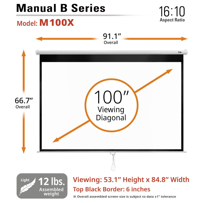 Manual B Series Manual Wall/ Ceiling Mounted Projector Screen