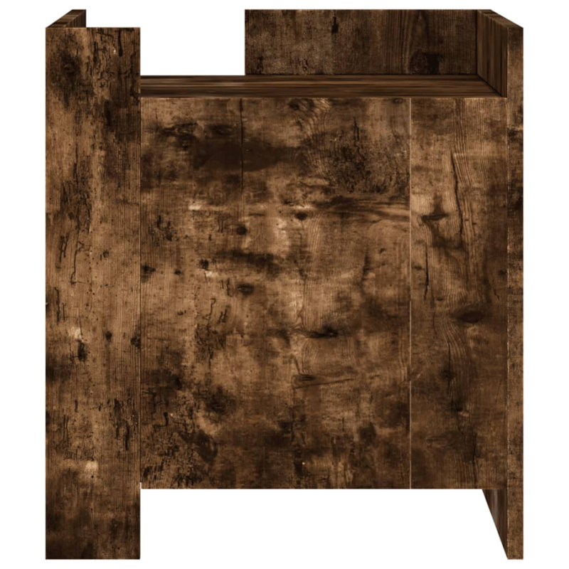 Quanterrious 45cm W Manufactured Wood Bedside Table, Smoked Oak