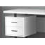 Bureaux, bureau d'ordinateur moderne de 60 po avec tiroirs de rangement, réversible gauche / droite, stratifié blanc et métal noir | Blanc | Panneau de particules